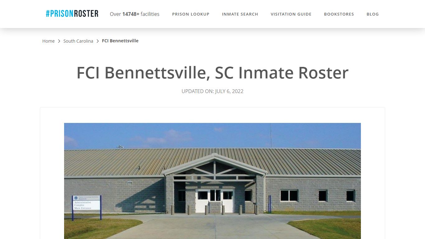 FCI Bennettsville, SC Inmate Roster - Prisonroster